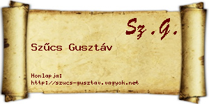 Szűcs Gusztáv névjegykártya